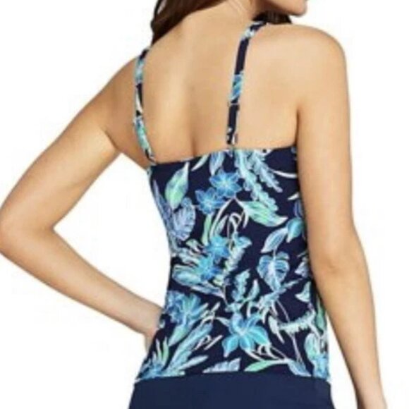 Lands' End Square Neck Underwire Tankini Swimsuit Top 16 DDD - Picture 2 of 8